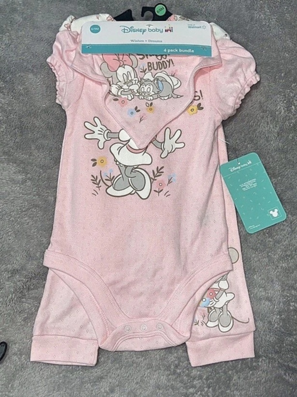 Disney Minnie Mouse Baby Bodysuit Set Pink Baby 3M NWT